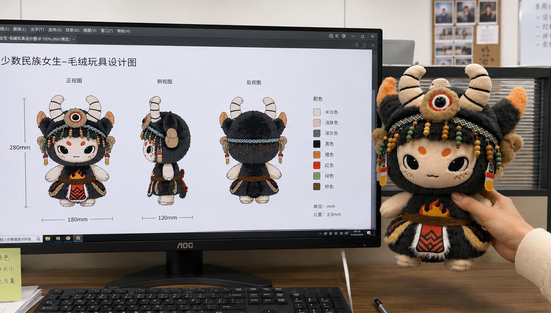 A child's drawing turned into a real plush