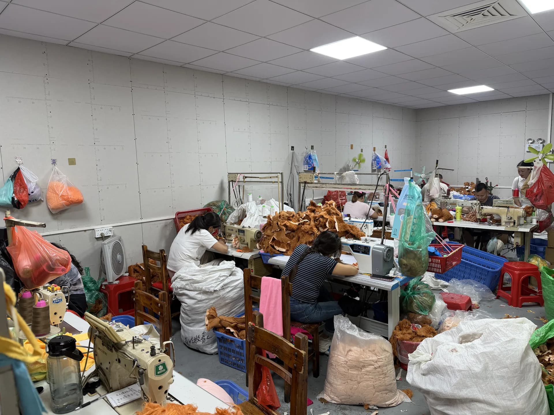 Fabric and sample library inside the CozyPuff workshop